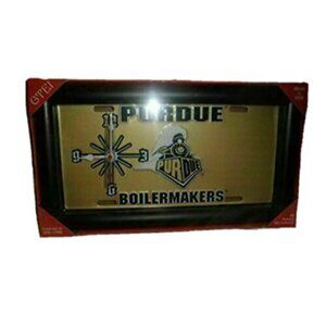 License Plate Wall Clock Purdue Boilermakers